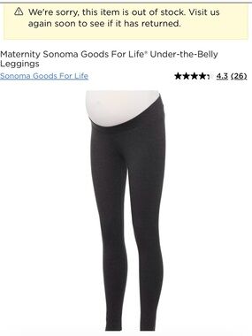 Lot of 3 Sonoma Under The Belly Leggings